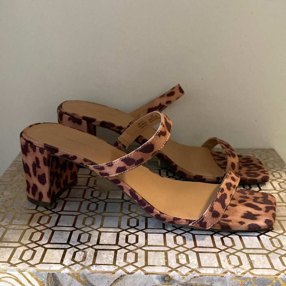 Banana Republic Cheetah Print Square Toe Strappy Sandals